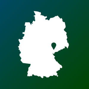 Darstellung von Deutschland mit einer Pin Nadel in Sachsen