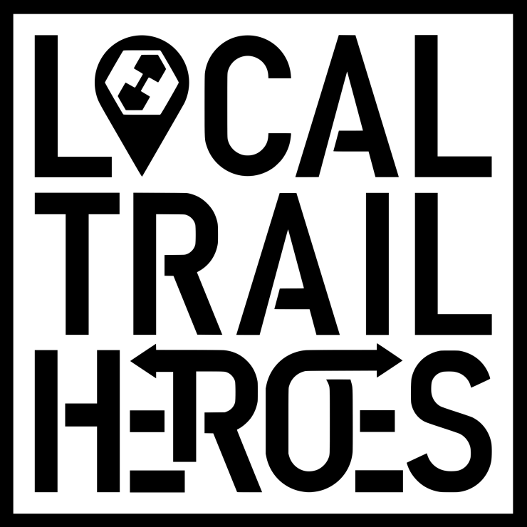 Quadratisches Logo bestehend aus dem Schriftzug Local Trail Heroes